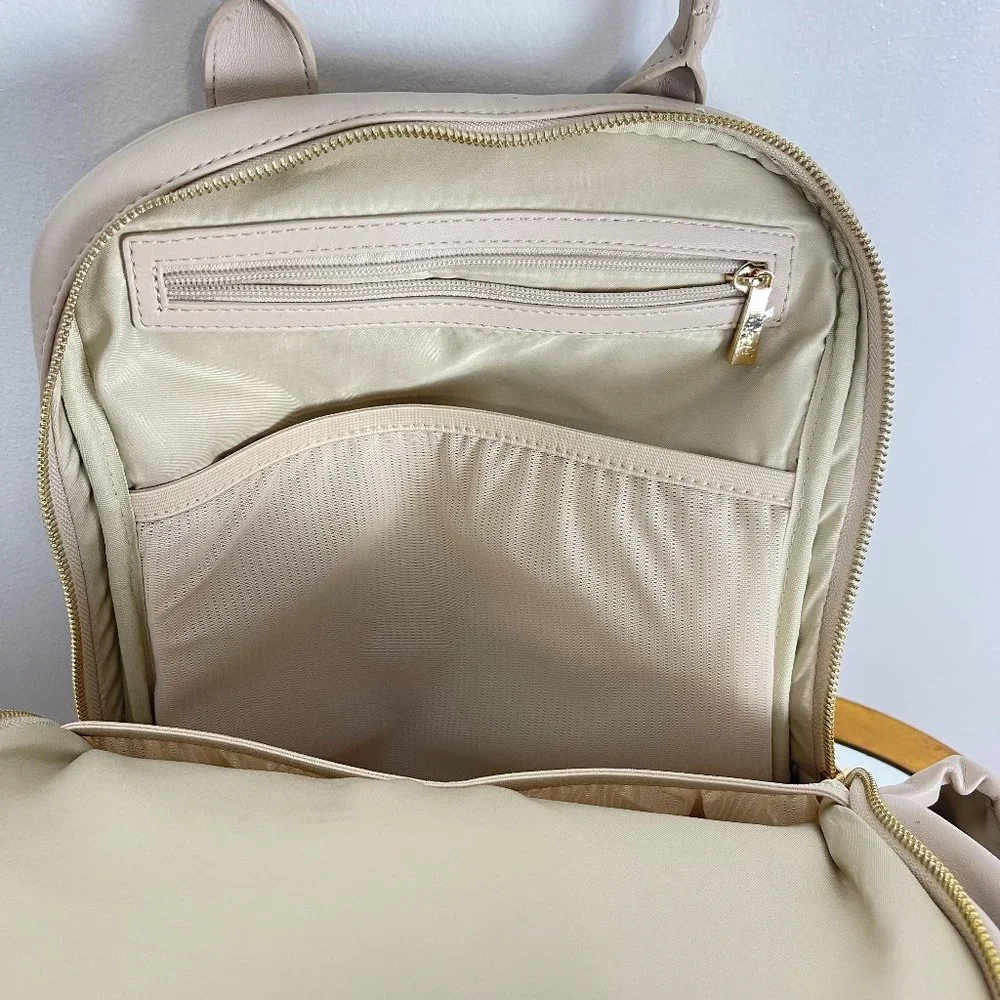 Ju-Ju-Be Cream Quilted Front Baby Backpack